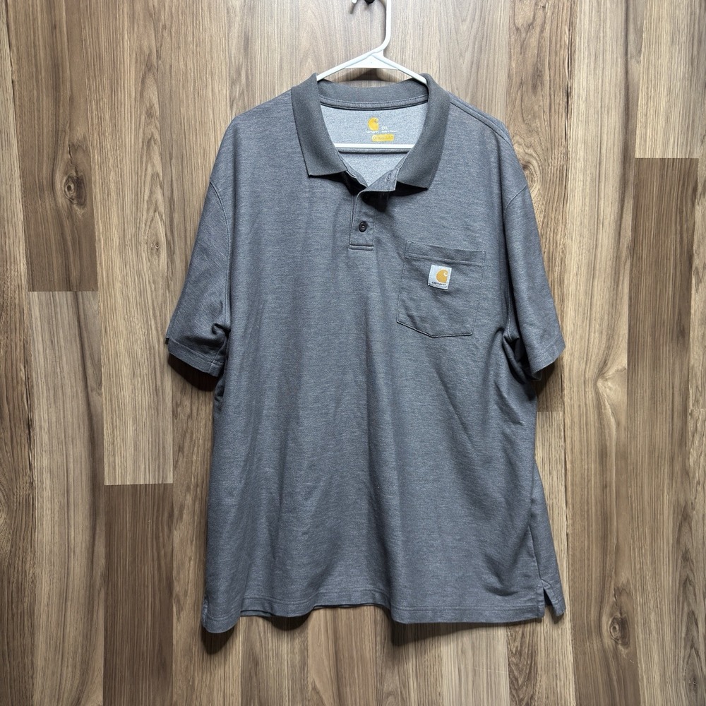 Carhartt Men's 2XL Dark Gray Polo Short Sleeve